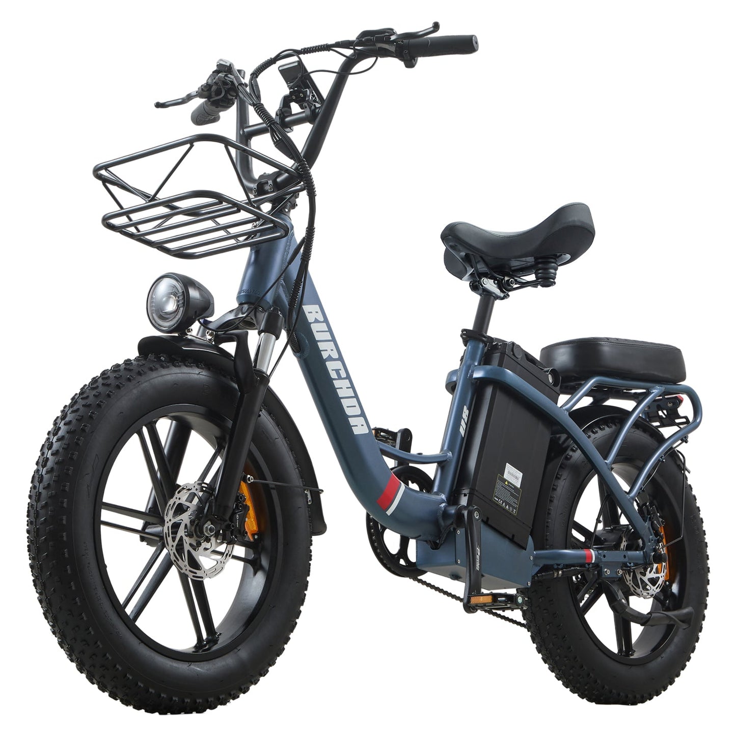 Burchda U8 blue electric bike with step-through frame