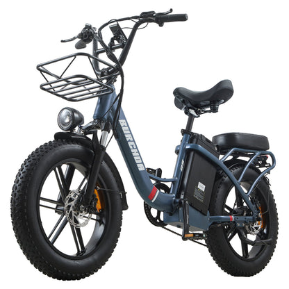 Burchda U8 blue electric bike with step-through frame