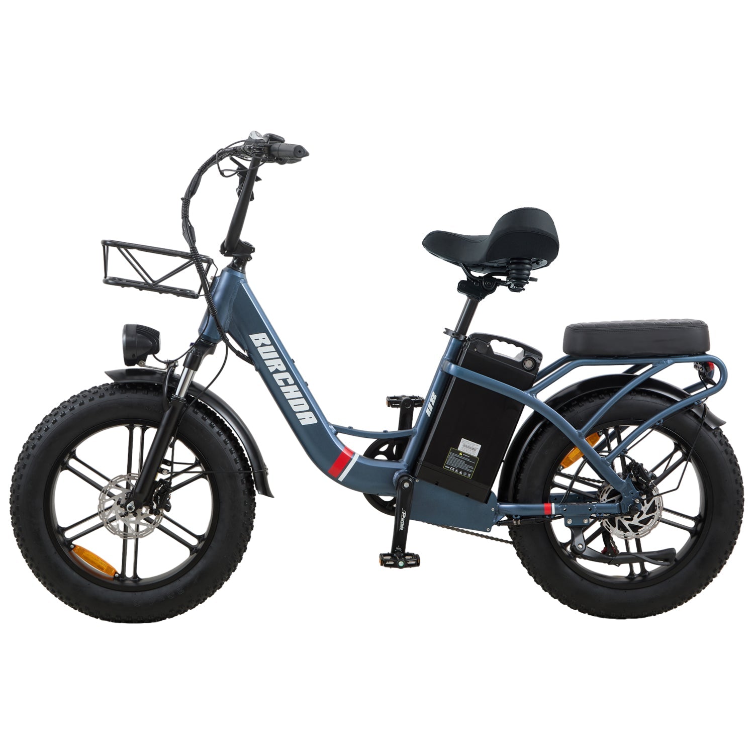 Burchda U8 blue long-range electric bike with 48V 31.5Ah high-capacity battery
