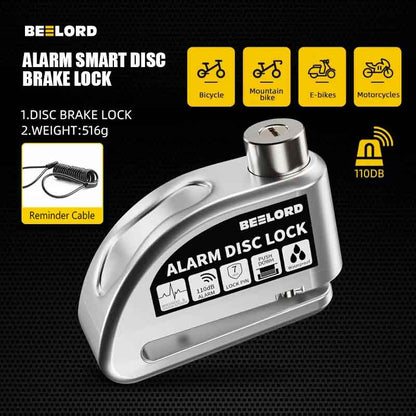 Hydraulic brakes alarm disc lock